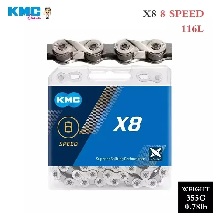 Chaîne de vélo KMC X8 X9 X10 X11 X12 pour route/VTT 8v 9v 10v 11v 12v 118L 126L, chaîne de vélo élec