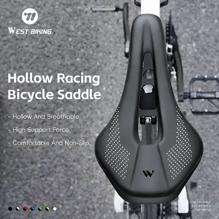 WEST BIKING Selle de vélo creuse ultralégère pour vélo de course