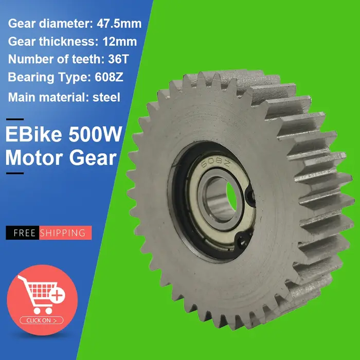 Engrenages en acier 36T pour moteur Bafang vélo électrique transmission de puissance robuste 47,5x12mm pour scooter et vélo