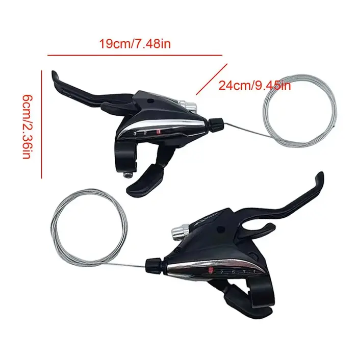 Manettes de dérailleur 3x9 vitesses pour VTT avec levier de frein et câble de changement de vitesse