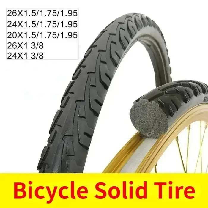 Pneu solide de vélo 20/24/26 pouces x1.50/1.95/1 3/8 pneus solides