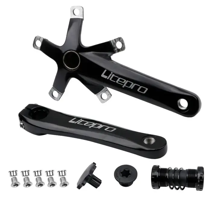 Litepro-Pignon de manivelle intégré creux pour vélo pliant, arbre central, dent positive et négative