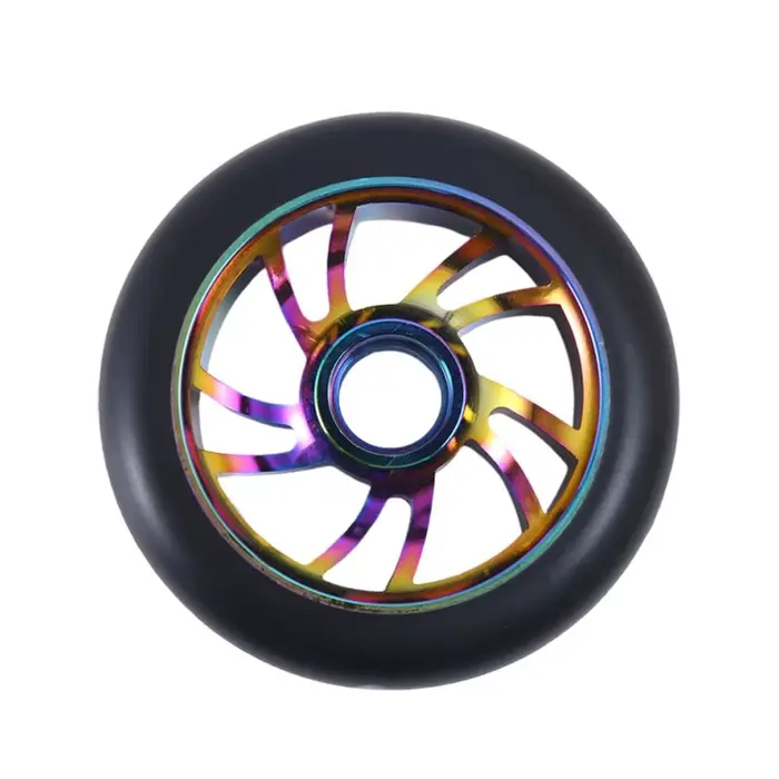 Roues de trottinette professionnelle 100mm en alliage d'aluminium et polyuréthane silencieuses et robustes pour roller patins et Heelys