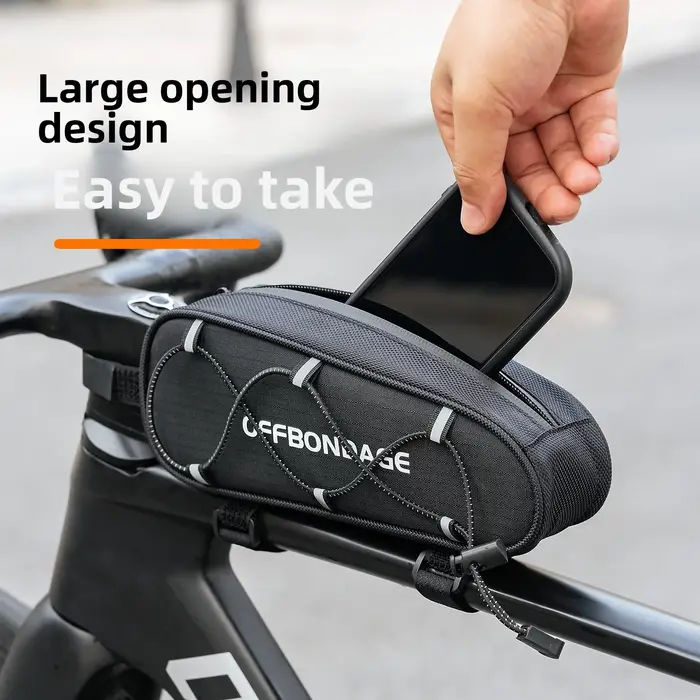 OFFBONDAGE Sacoche de vélo imperméable et réfléchissante pour tube supérieur avant