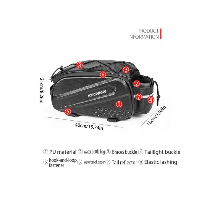 Sac chameau arrière rigide de grande capacité pour vélos