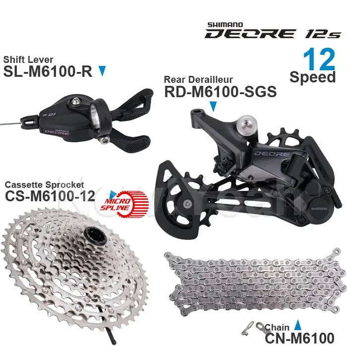 WinterMANO DEORE M6100 Groupe Shifter SL-M6100 Dérailleur Arrière RD-M6100 Cassette Pignon CS-M6100 CN-M6100 12 vitesses Original