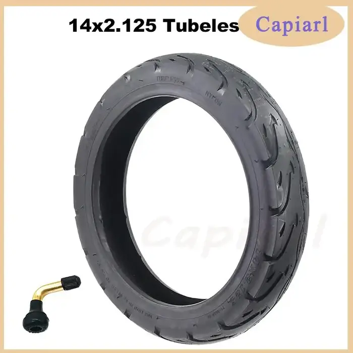 Pneu Tubeless de vélo électrique 14 pouces, 14x2.125, pneu sous vide en caoutchouc de remplacement, 