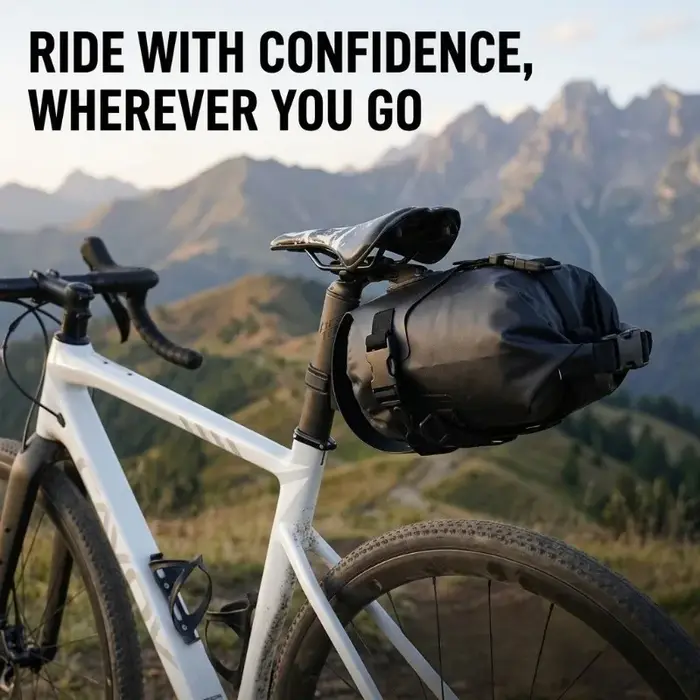 Support de sac de selle de vélo blanc réglable à dégagement rapide pour VTT et vélo de route robuste et léger pour déplacements quotidiens