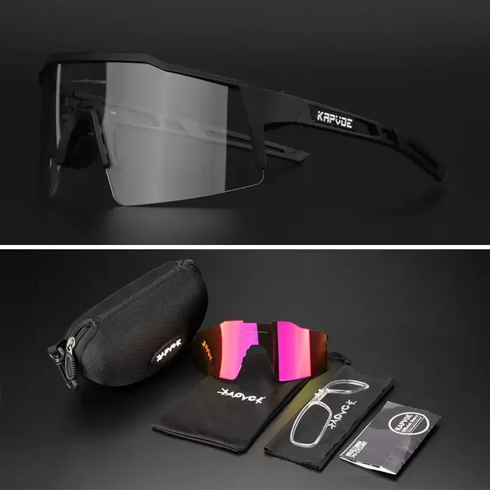 2 lentilles lunettes de cyclisme photochromiques hommes femmes Sport course