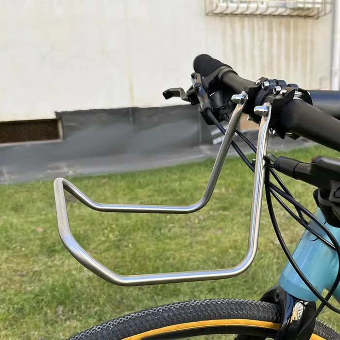 Porte-bagages avant professionnel pour vélo en acier inoxydable avec pinces en aluminium pour le transport de bagages
