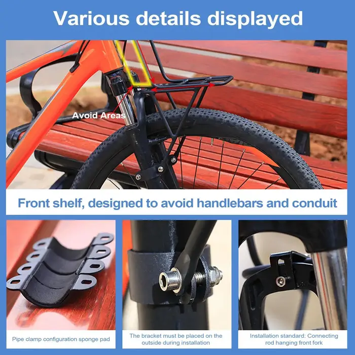 Panier de vélo panier de guidon avant panier en fil de fer durable boîte de rangement de vélo panier en métal de Scooter organiser accessoire de cyclisme