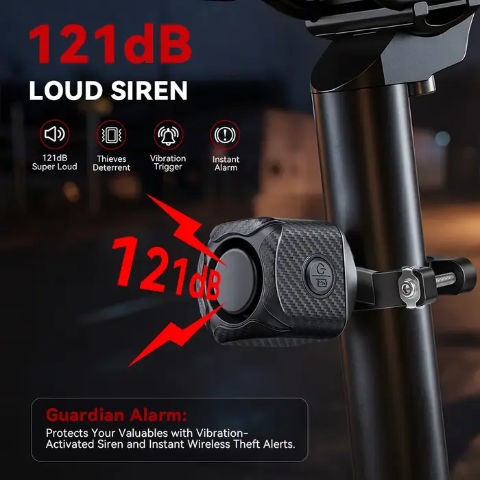 Alarme antivol sans fil pour vélo, détection de vibrations bidirectionnelle, alarme de vélo avec télécommande, étanche