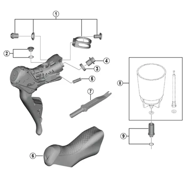 Shimano-Juste de changement de main pour vélo de route