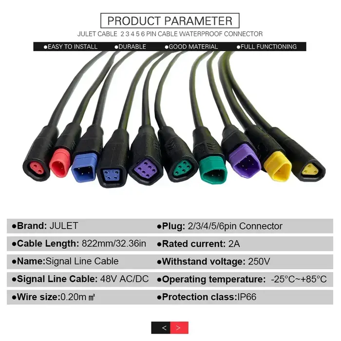 Connecteur de Base Julet 2 3 4 5 6 broches, connecteur étanche pour vélo électrique Bafang, broche d