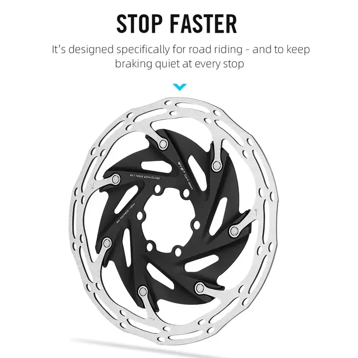 RYET Rotors de frein de vélo 140mm/160mm 6 boulons et verrouillage central