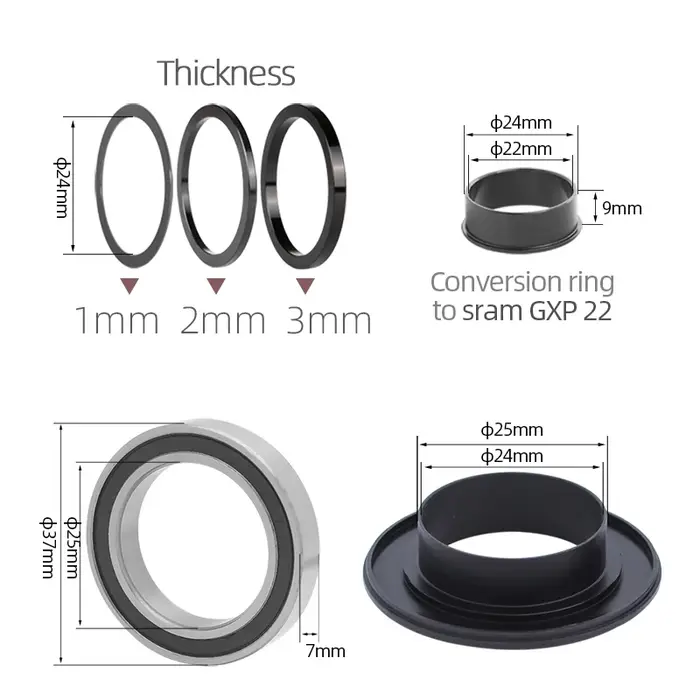 Kactus Tech BB90 Boîtiers de pédalier en céramique à pression pour VTT et vélos de route, pièces de 