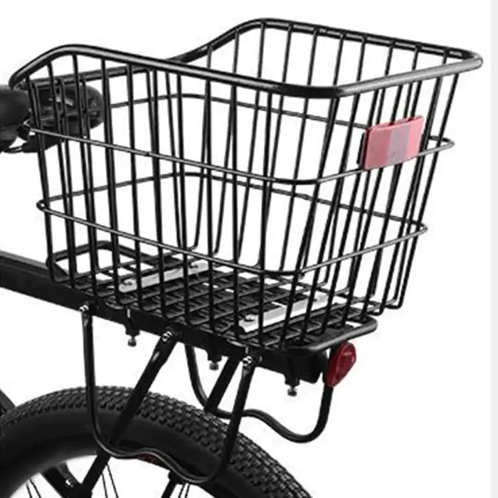 Panier de rangement arrière pour vélo en métal sans couvercle