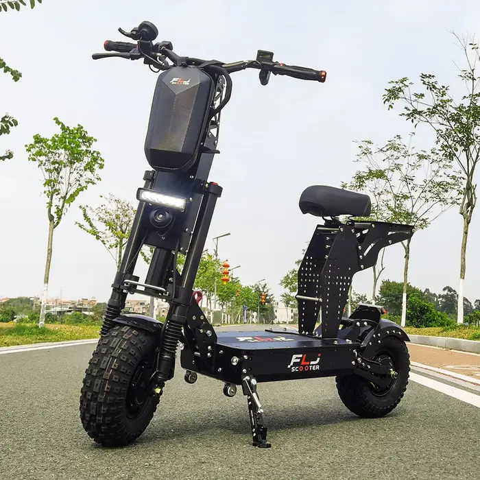 FLJ K14 14 pouces 8000W 60V gros roues skateboard scooter électrique avec poignée courte vitesse rapide 58MPH