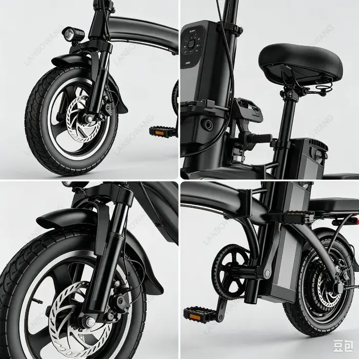 Vélo électrique pliable portable pour adultes, vélo électrique léger alimenté par batterie au lithium de 14 pouces pour le transport quotidien en ville