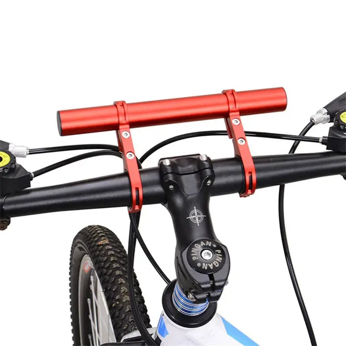 Extension de guidon en acier au carbone pour vélo de montagne route ou BMX avec support de téléphone GPS et accessoires