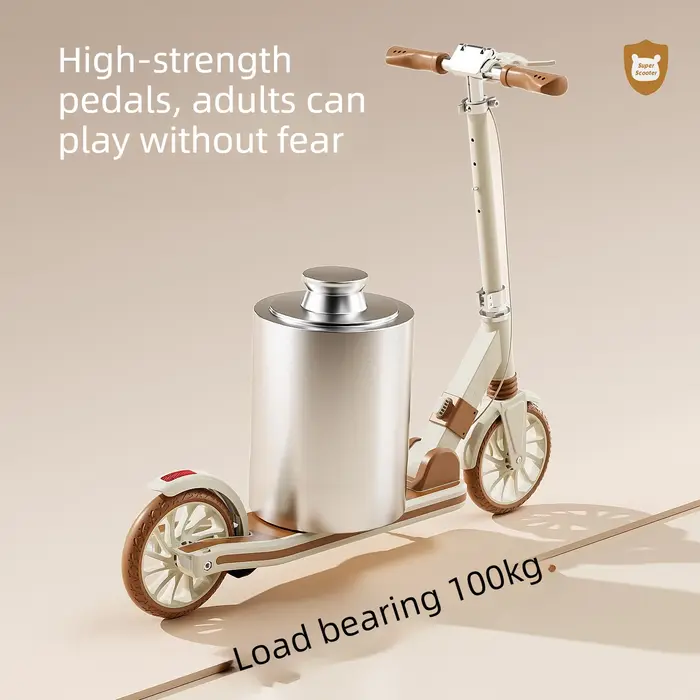 Trottinette pliable à 2 roues pour adolescents et adultes, cadre en aluminium léger, plateau en acier robuste et durable pour les trajets en ville
