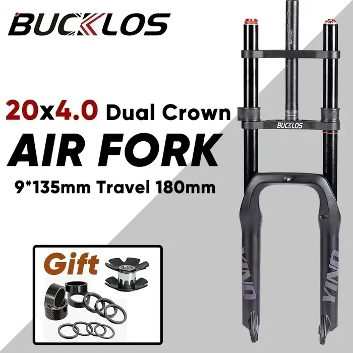 BUCKLOS double couronne 20 pouces Ebike gros vélo fourche 20*4.0