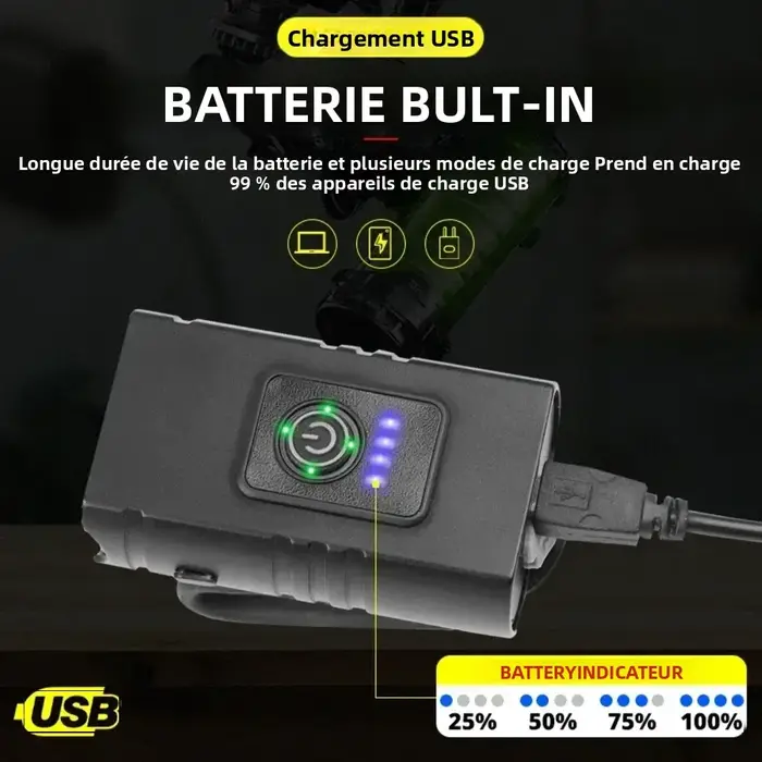 Lumière de vélo lampe de poche de cyclisme équipement nuit équitation route VTT