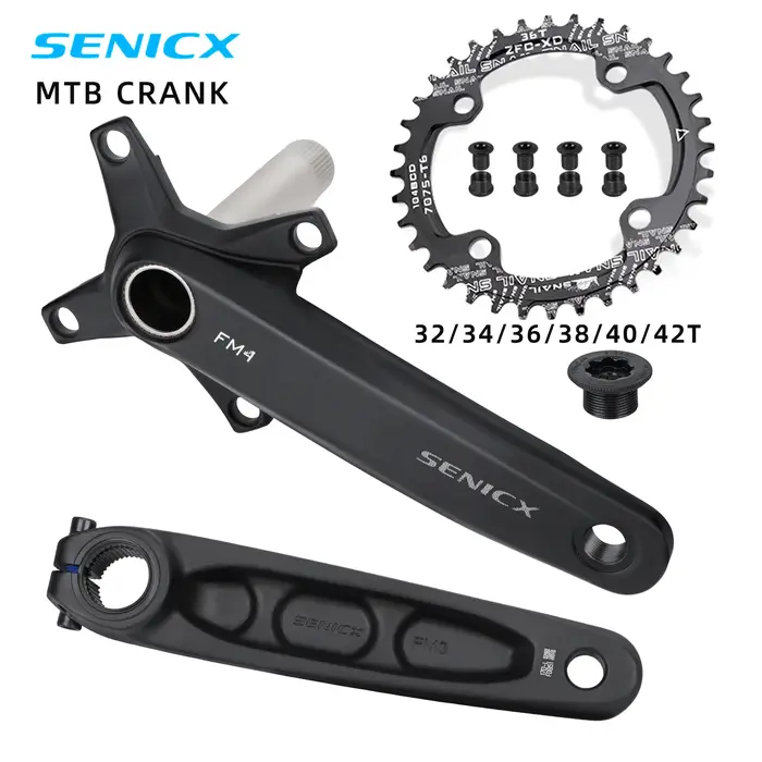 SENICX pédalier de vélo 170mm 104BCD chaîne unique 32T/34T/36T/38T/40T/42T 8/9/10/11/12 vitesses manivelle creuse