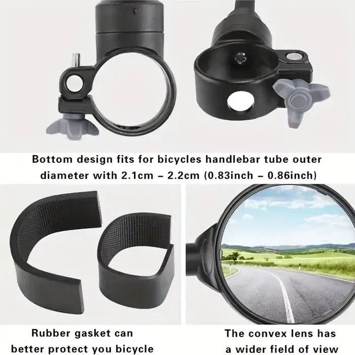 Rétroviseurs de guidon de vélo rotatifs à 360 degrés