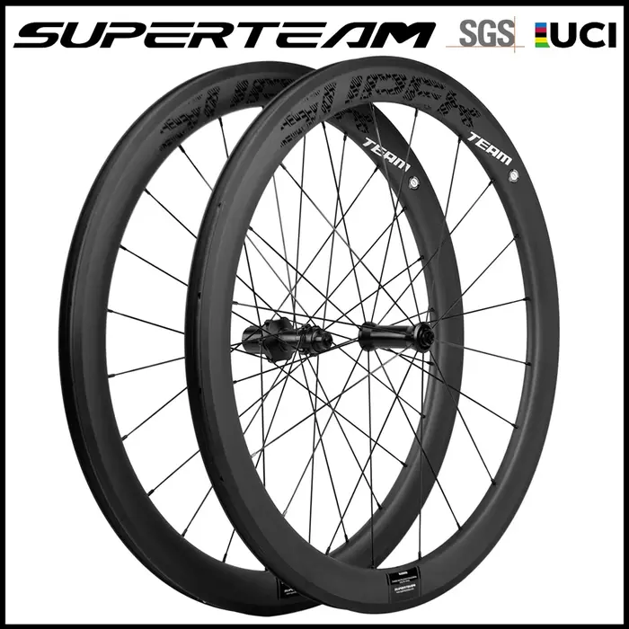SUPERTEAM-Jeu de roues en carbone pour vélo de route, roue de vélo avec moyeu R18, surface de frein 