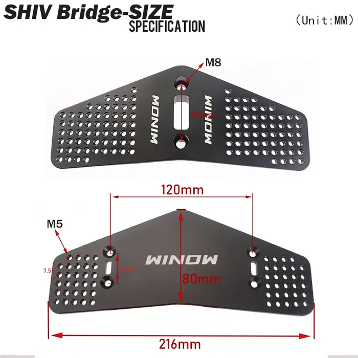 Pont de connexion Winow Cycle Bike TRIATHLON SHIV TT pour barre de repose aérodynamique
