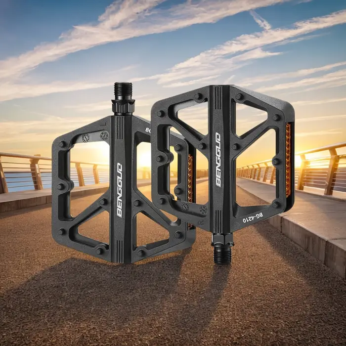 Pédales de vélo en nylon à double roulement DU avec réflecteur