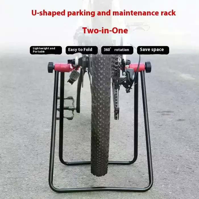 Support de stationnement vertical triangulaire pour vélo, support de réparation en U pour vélo de ro