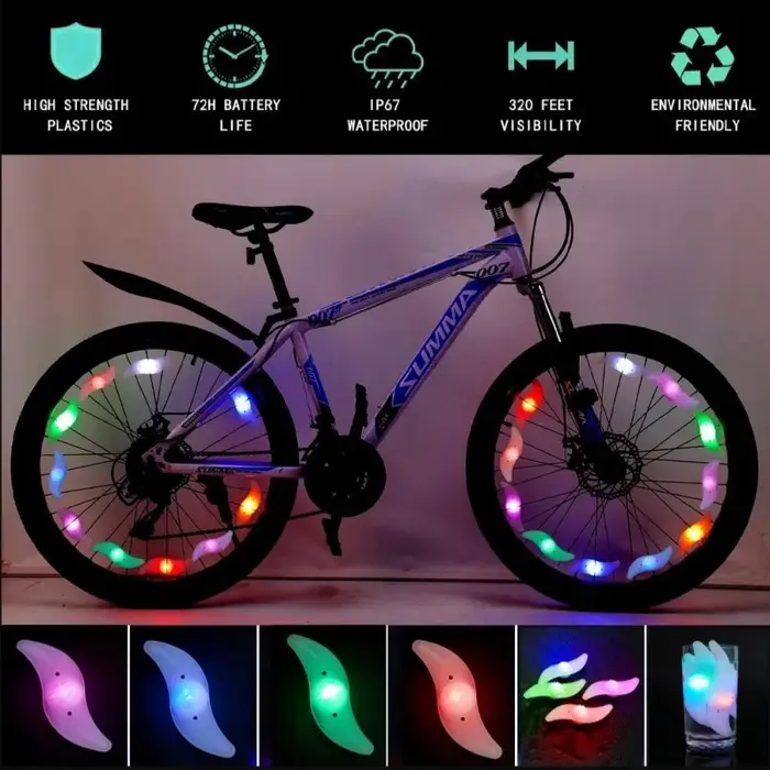 Feu de rayons de roue de vélo