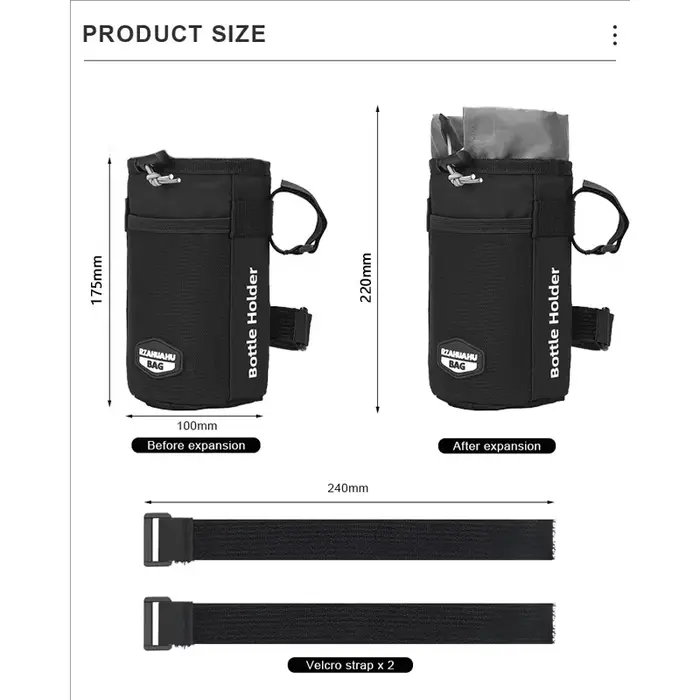 Pochette porte-bouteille isotherme portable pour VTT et vélo de route