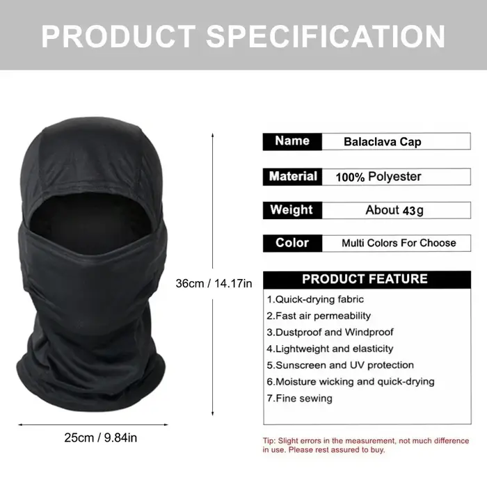 Cagoule militaire coupe-vent pour vélo