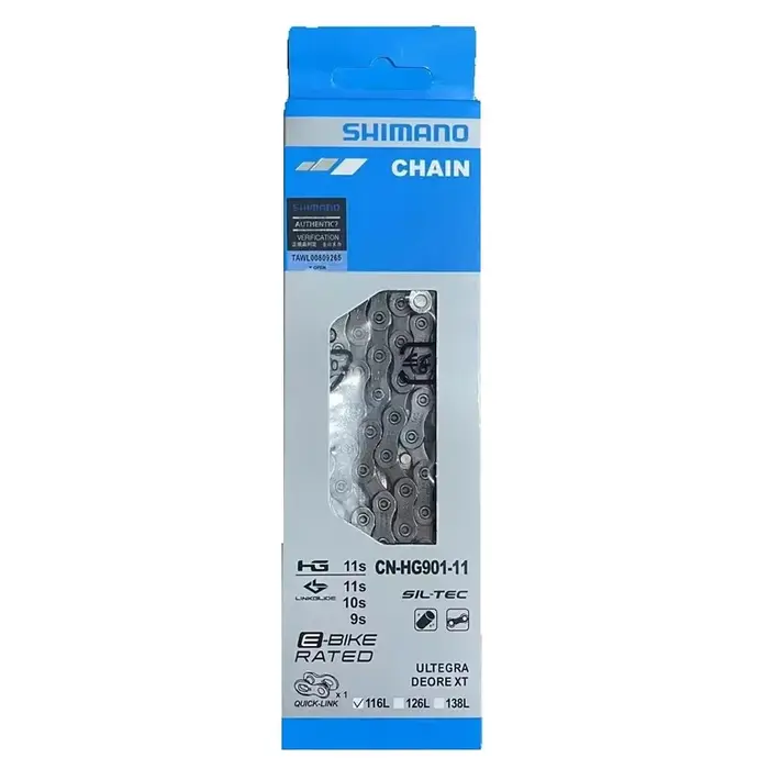 Chaîne de vélo Shimano HG701 HG601 HG901 105UT 11 vitesses 11V 116L R7000 VTT Route 5800 M7000 avec maillon de raccordement