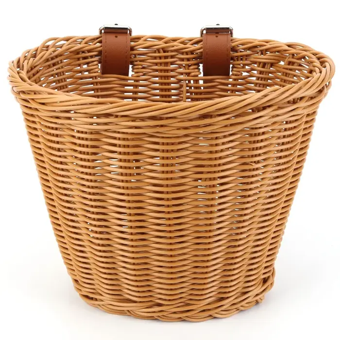Mir de vélo en rotin tissé à la main pour enfants et adultes, rangement de vélo, guidon avant, sac E