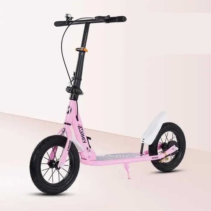 Scooter de frein à main adulte pour les adolescents pour travailler grande roue deux roues pliable C