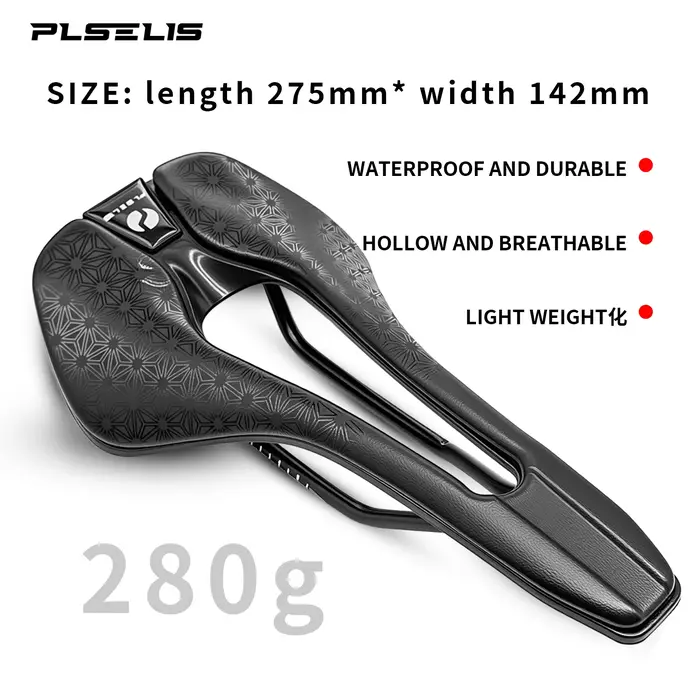 PLSELIS Selle de vélo de route et VTT, fond creux en nylon, longue, respirante, ultra-légère, access