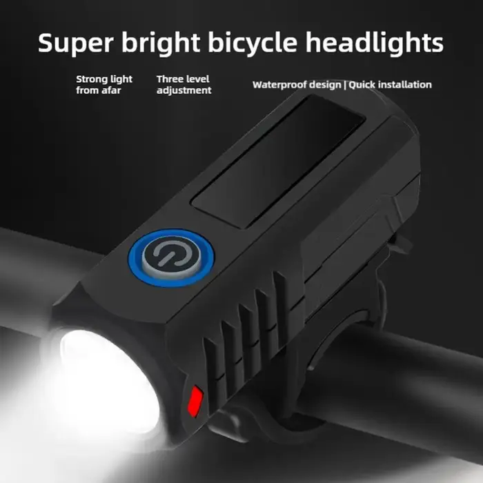 Super lumineux vélo 3 lumière LED USB type-c Rechargeable extérieur étanche Portable vélo lampe de p