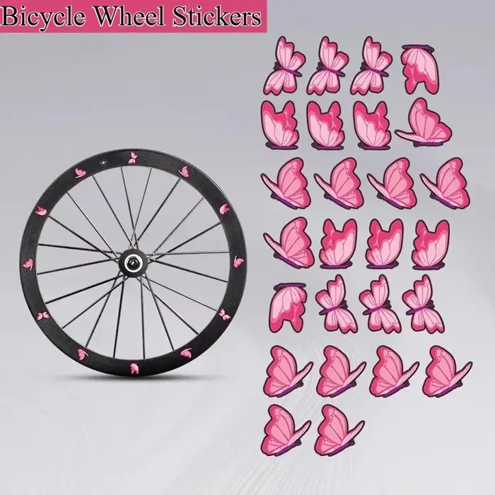 Autocollants pour jantes de vélo à motif papillon