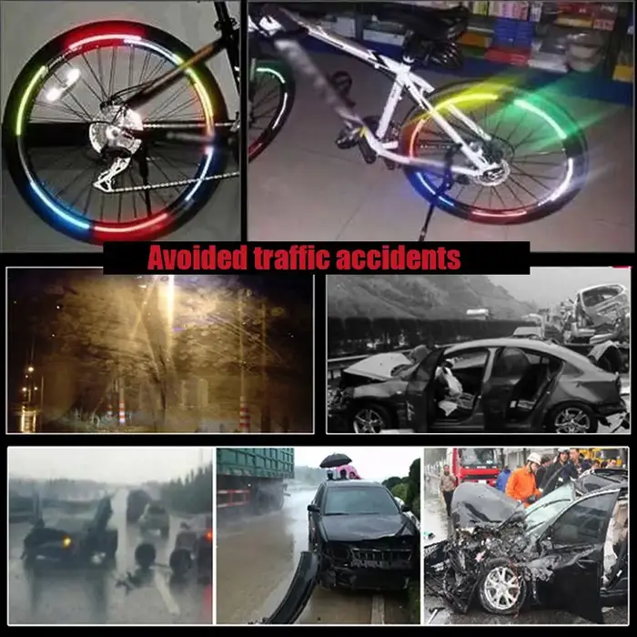 Autocollants réfléchissants fluorescents pour vélo