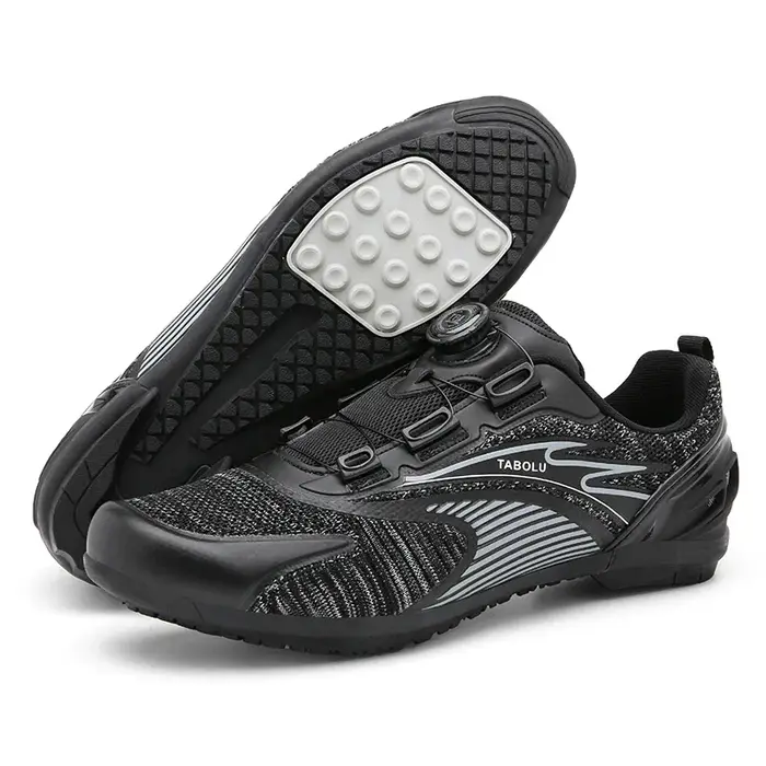 Chaussures de cyclisme plates en carbone pour hommes et femmes, chaussures de vélo de vitesse éventu