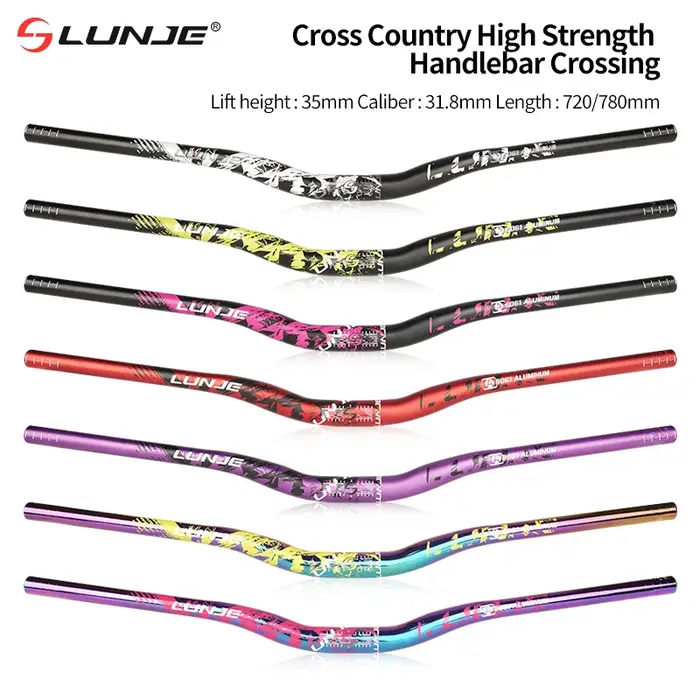 LUNJE guidon 780mm vtt guidon de vélo en alliage d'aluminium 31.8mm vélos de route montagne poignée 