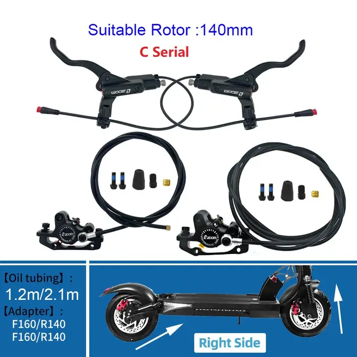 ZOOM vélo Scooter électrique mise hors tension contrôle huile hydraulique étrier de frein à disque 2200 1200mm pour Zero 10X 11X KUGOO G Booster G1