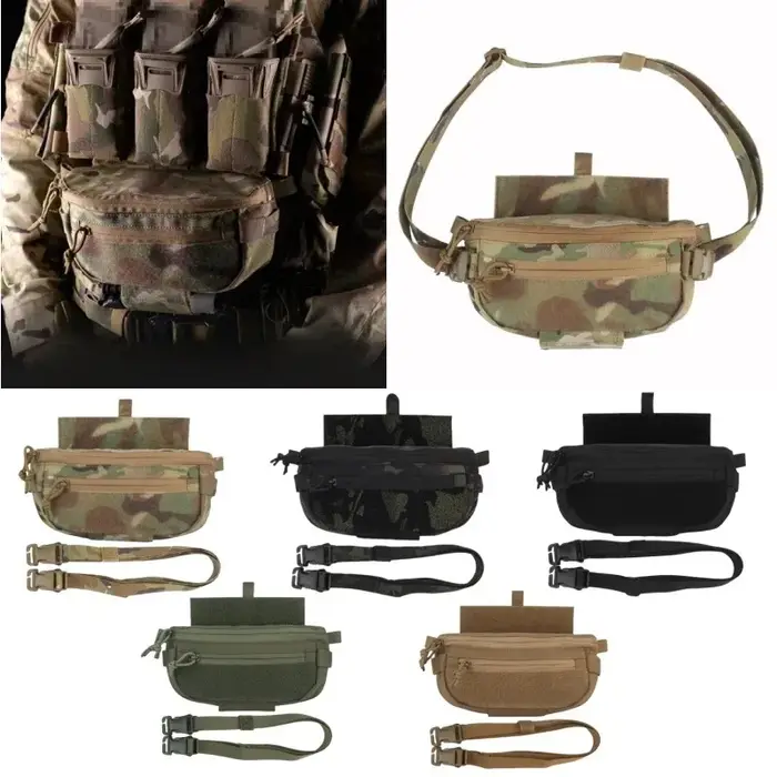 Sac d'accessoires suspendu à double usage – Pochette de rangement extensible et à dégagement rapide pour gilet de chasse