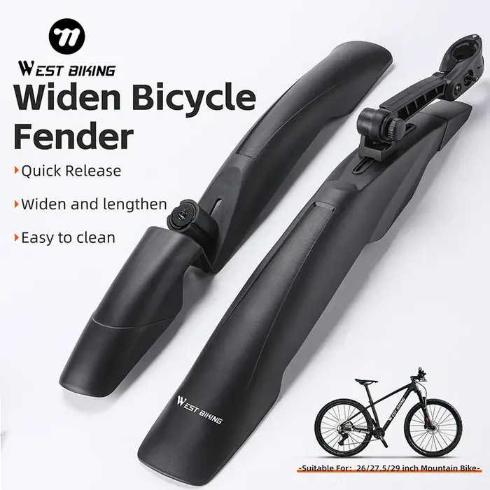 WEST BIKING – garde-boue de vélo large à dégagement rapide pour 26/27, 5/29 pouces, protection de cy