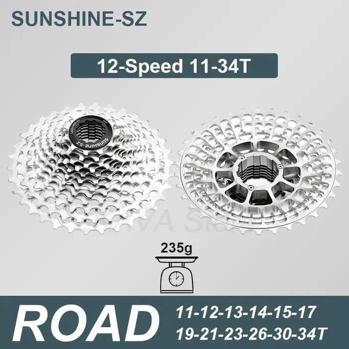 SUNSHINE – Cassette ultralégère à 12 vitesses pour vélo de route