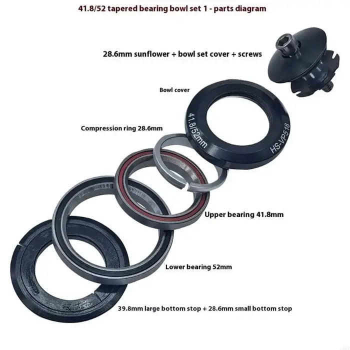 Casque conique 41.8-52 mm Bicycles Accessoire cyclisme facile à installer 24bd